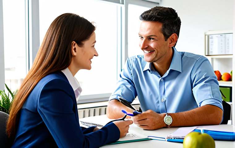 건강코칭의 교육적 역할 - Healthy Eating Consultation**

"A friendly and professional health coach in a brightly lit office, a...