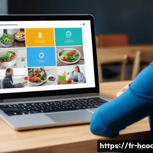 건강코칭 온라인 강의 활용법 - A modern online health coaching classroom scene showing a diverse group of adult learners engaging w...
