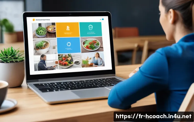 건강코칭 온라인 강의 활용법 - A modern online health coaching classroom scene showing a diverse group of adult learners engaging w...
