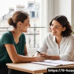 건강코칭 전문가로 브랜딩하는 법 - A warm and inviting health coach session scene in a modern Parisian apartment, featuring a diverse a...